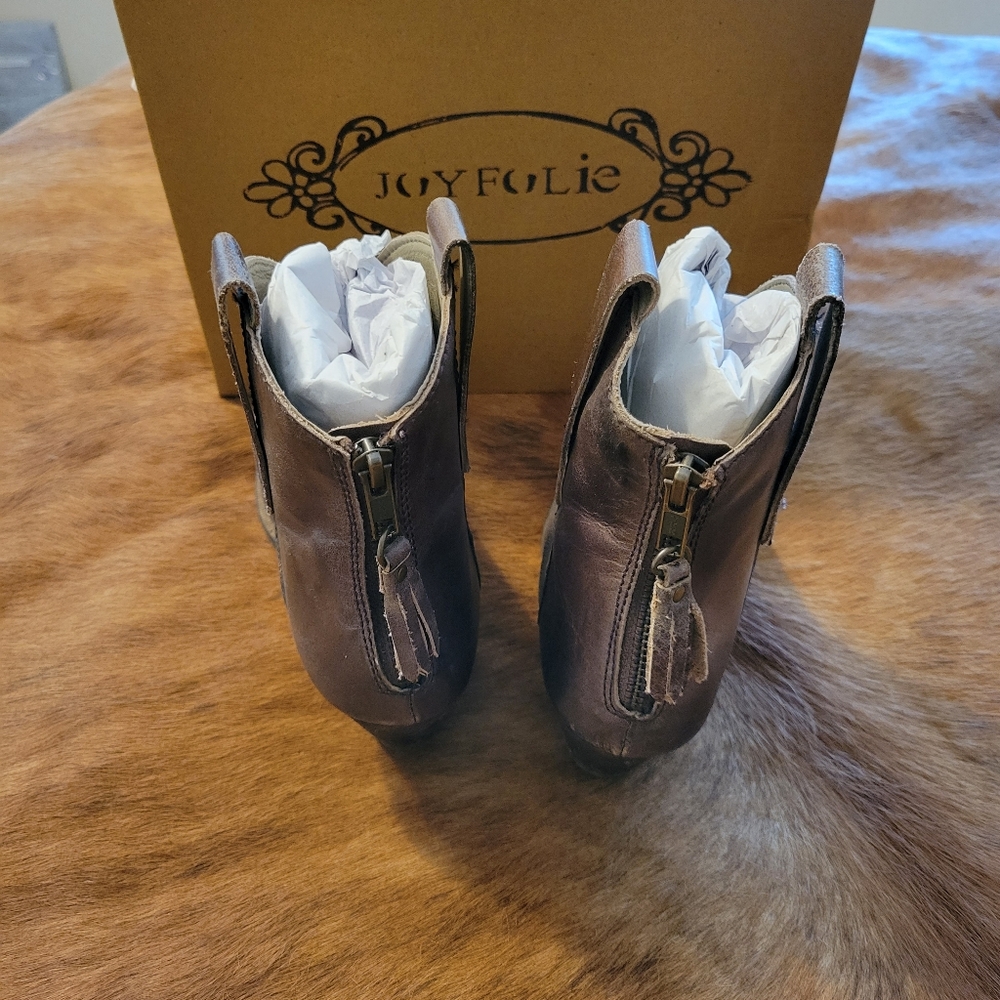 Brown leather cowgirl booties - Picture 4 of 5